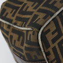 FENDI Zucca Canvas Vanity Bag Black Brown Auth 147546-14