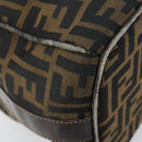FENDI Zucca Canvas Vanity Bag Black Brown Auth 147546-16