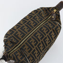 FENDI Zucca Canvas Vanity Bag Black Brown Auth 147546-9