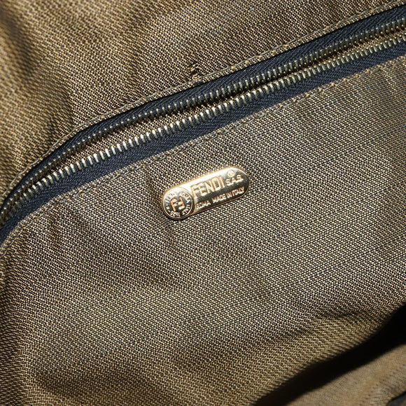 FENDI Zucca Canvas Vanity Bag Black Brown Auth 147546