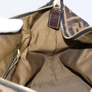 FENDI Zucca Canvas Vanity Bag Black Brown Auth 147546-19