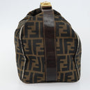 FENDI Zucca Canvas Vanity Bag Black Brown Auth 147546-3