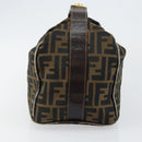 FENDI Zucca Canvas Vanity Bag Black Brown Auth 147546-4