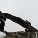 FENDI Zucca Canvas Vanity Bag Black Brown Auth 147546-6