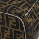 FENDI Zucca Canvas Vanity Bag Black Brown Auth 147546-8