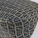 FENDI Zucchino Canvas Mamma Baguette Tote Bag Navy Silver Auth 147547-16