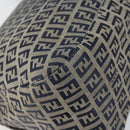 FENDI Zucchino Canvas Mamma Baguette Tote Bag Navy Silver Auth 147547-17