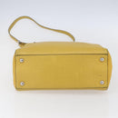 FENDI Petite 2JOURS Hand Bag Leather Yellow Silver Auth 147548-5