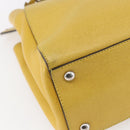FENDI Petite 2JOURS Hand Bag Leather Yellow Silver Auth 147548-16