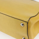 FENDI Petite 2JOURS Hand Bag Leather Yellow Silver Auth 147548-17