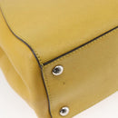 FENDI Petite 2JOURS Hand Bag Leather Yellow Silver Auth 147548-18