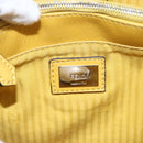 FENDI Petite 2JOURS Hand Bag Leather Yellow Silver Auth 147548-20