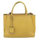 FENDI Petite 2JOURS Hand Bag Leather Yellow Silver Auth 147548-13