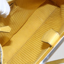FENDI Petite 2JOURS Hand Bag Leather Yellow Silver Auth 147548-11