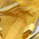 FENDI Petite 2JOURS Hand Bag Leather Yellow Silver Auth 147548-22