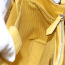 FENDI Petite 2JOURS Hand Bag Leather Yellow Silver Auth 147548-23