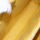 FENDI Petite 2JOURS Hand Bag Leather Yellow Silver Auth 147548-25