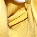 FENDI Petite 2JOURS Hand Bag Leather Yellow Silver Auth 147548-12