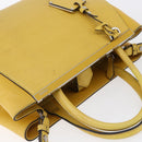 FENDI Petite 2JOURS Hand Bag Leather Yellow Silver Auth 147548-6