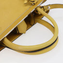 FENDI Petite 2JOURS Hand Bag Leather Yellow Silver Auth 147548-7