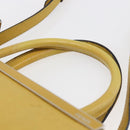 FENDI Petite 2JOURS Hand Bag Leather Yellow Silver Auth 147548-8