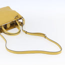FENDI Petite 2JOURS Hand Bag Leather Yellow Silver Auth 147548-9