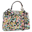 FENDI Micro Peek A Boo Hand Bag Leather Multicolor Auth 147549-1