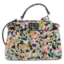 FENDI Micro Peek A Boo Hand Bag Leather Multicolor Auth 147549-13