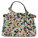 FENDI Micro Peek A Boo Hand Bag Leather Multicolor Auth 147549-2