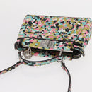 FENDI Micro Peek A Boo Hand Bag Leather Multicolor Auth 147549-6