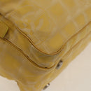CHANEL New Travel Line Hand Bag Nylon 2way Yellow Silver CC Auth 147551-16