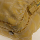 CHANEL New Travel Line Hand Bag Nylon 2way Yellow Silver CC Auth 147551-17