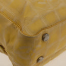 CHANEL New Travel Line Hand Bag Nylon 2way Yellow Silver CC Auth 147551-18