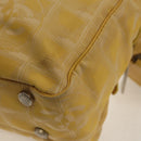 CHANEL New Travel Line Hand Bag Nylon 2way Yellow Silver CC Auth 147551-19