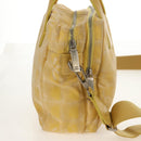 CHANEL New Travel Line Hand Bag Nylon 2way Yellow Silver CC Auth 147551-4