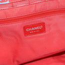 CHANEL New Travel Line Tote Bag Nylon Red Silver CC Auth 147552-14