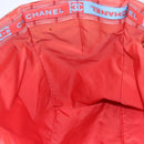 CHANEL New Travel Line Tote Bag Nylon Red Silver CC Auth 147552-18