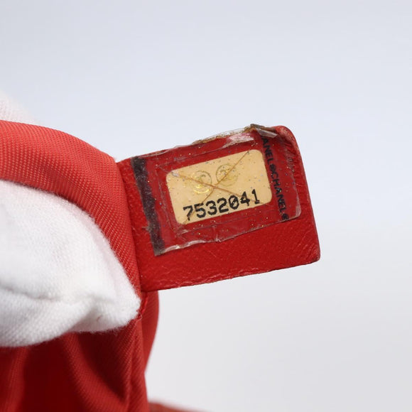 CHANEL New Travel Line Tote Bag Nylon Red Silver CC Auth 147552