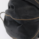 CHANEL Chain Shoulder Bag Leather Black Silver CC Auth 147553-10