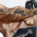 CHANEL Chain Shoulder Bag Leather Black Silver CC Auth 147553-17