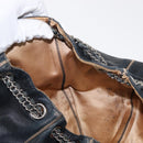 CHANEL Chain Shoulder Bag Leather Black Silver CC Auth 147553-18