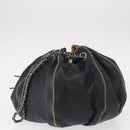 CHANEL Chain Shoulder Bag Leather Black Silver CC Auth 147553-4