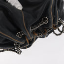 CHANEL Chain Shoulder Bag Leather Black Silver CC Auth 147553-6