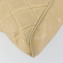 CHANEL Matelasse Chain Shoulder Bag Lamb Skin Beige Gold CC Auth 147554-15