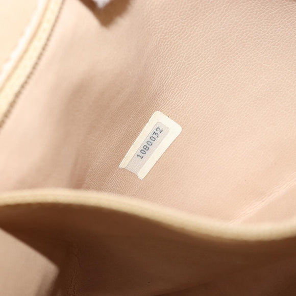 CHANEL Matelasse Chain Shoulder Bag Lamb Skin Beige Gold CC Auth 147554