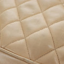 CHANEL Matelasse Chain Umhängetasche Lammleder Beige Gold CC Auth 147554-24