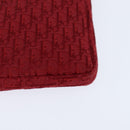 Christian Dior Trotter Canvas Shoulder Bag Red Silver Auth 147558-13
