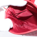 Christian Dior Trotter Canvas Shoulder Bag Red Silver Auth 147558-17