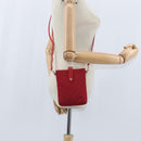 Christian Dior Trotter Canvas Shoulder Bag Red Silver Auth 147558-18