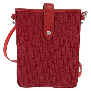 Christian Dior Trotter Canvas Shoulder Bag Red Silver Auth 147558 - 0